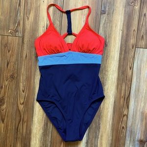 Carve Designs Dahlia One Piece Swimsuit, Colorblock, Tie Back - Women's M